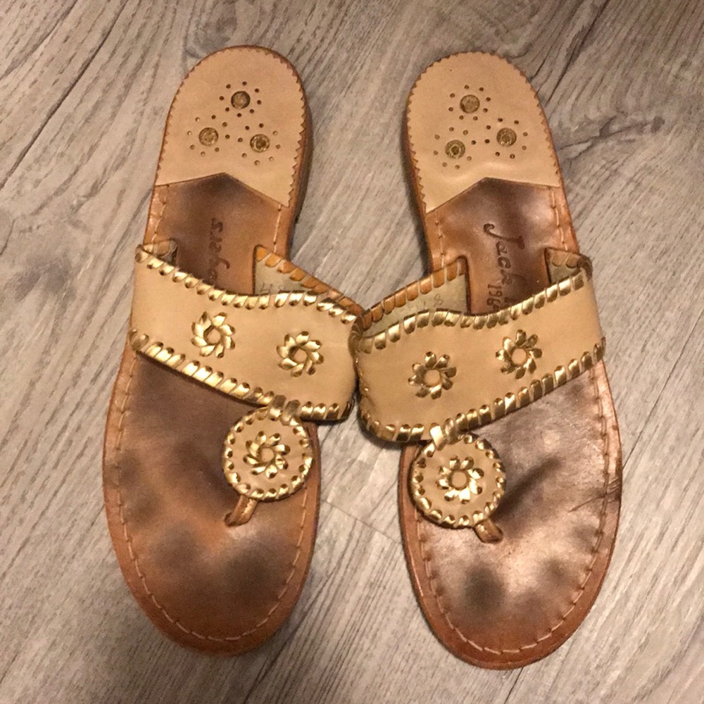 Tan/ gold jack Rogers